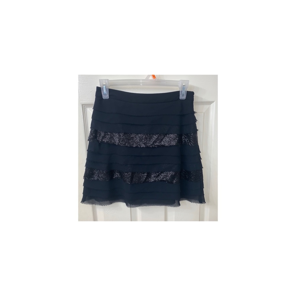 Layered black mini skirt